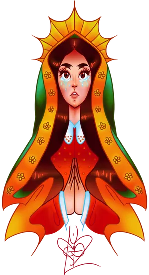 Animated Virgen De Guadalupe Artwork PNG image