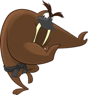 Animated Walrus Character PNG image