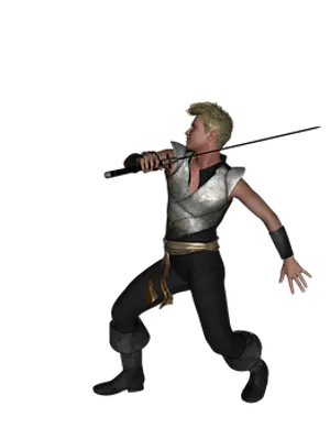 Animated Warrior Action Pose