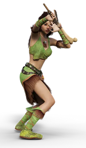 Animated Warrior Woman Pose