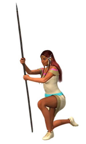 Animated Warrior Womanwith Spear