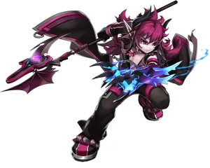 Animated Warriorwith Energy Weapons PNG image