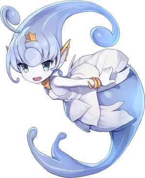 Animated Water Genie Character PNG image