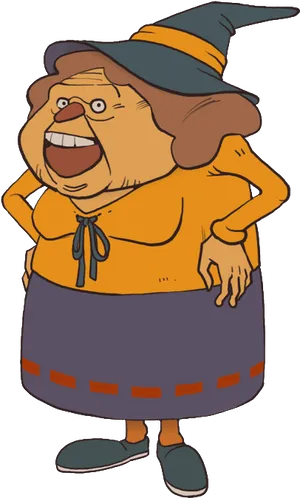 Animated Witch Granny Character PNG image