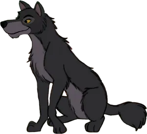 Animated Wolf Side View PNG image