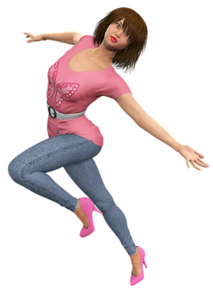 Animated Woman Dancing Pose