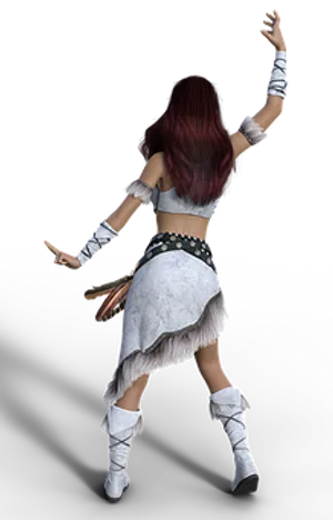 Animated Woman Dancingin Tribal Outfit