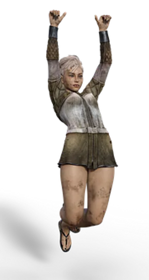 Animated Woman Hanging Gesture
