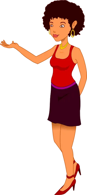 Animated Woman Presenting