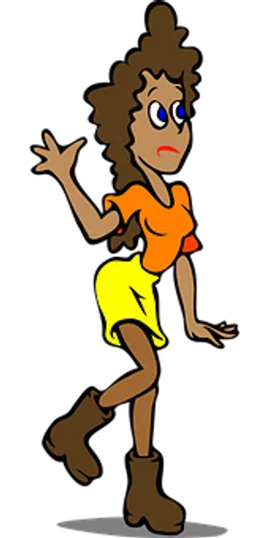 Animated Woman Walking Vector