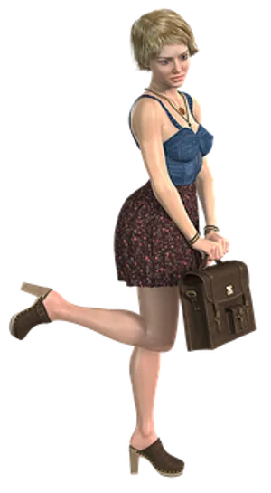 Animated Woman With Briefcase