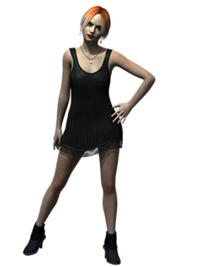 Animated Womanin Black Dress
