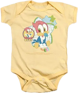 Animated Woodpecker Baby Onesie PNG image