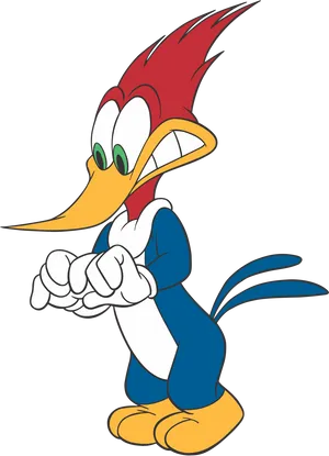 Animated Woodpecker Character PNG image