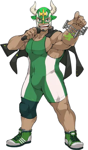 Animated Wrestler Character PNG image