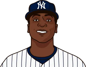 Animated Yankees Player Illustration PNG image