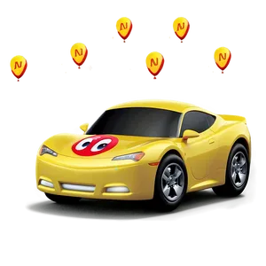 Animated Yellow Car Character Png Wkv PNG image