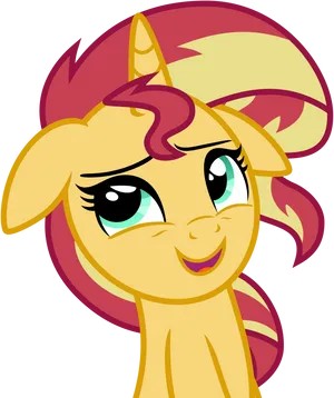 Animated Yellow Pony Smiling PNG image