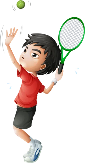 Animated Young Badminton Player PNG image