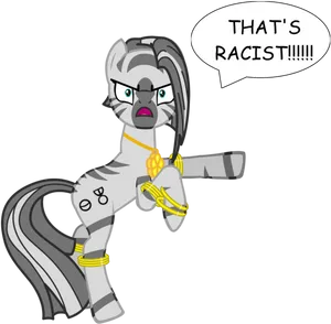 Animated Zebra Accusing Racism PNG image