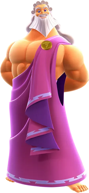 Animated Zeus Character Rendering PNG image