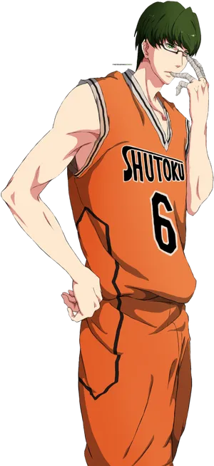 Anime Basketball Player Shutoku Uniform PNG image