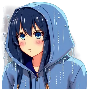 Anime Blush In Rain Png 05232024 PNG image