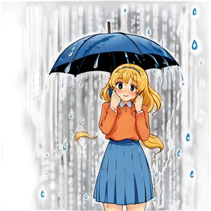 Anime Blush In Rain Png Ldh4 PNG image