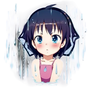 Anime Blush In Rain Png Yug PNG image