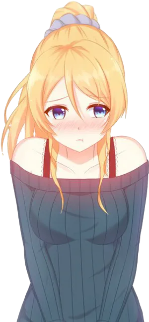 Anime Blush Shy Character PNG image