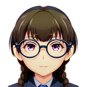 Anime Blush With Glasses Png 05232024 PNG image