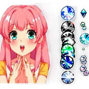 Anime Blush With Sparkles Png Wta PNG image