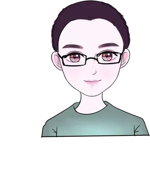 Anime Boy With Glasses PNG image