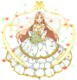 Anime Bride Illustration PNG image
