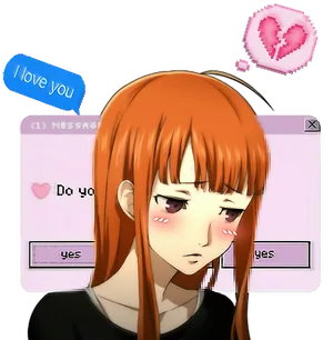 Anime Character Blushing Love Confession PNG image