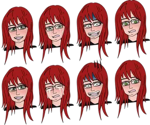 Anime Character Expressions Collage PNG image