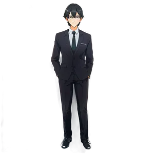 Anime Character In Formal Suit PNG 06252024 PNG