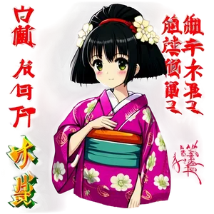 Anime Character In Kimono Png 63 PNG image