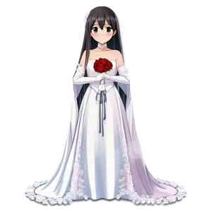 Anime Character In Wedding Dress PNG Hal