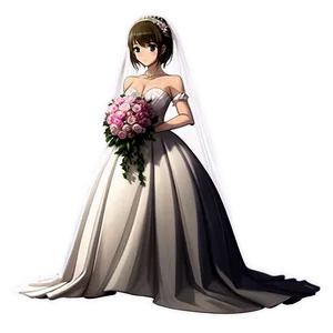 Anime Character In Wedding Dress PNG Hll10 PNG