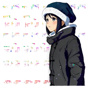 Anime Character In Winter Clothes Png 06252024 PNG image