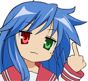 Anime Character Index Finger Raised PNG image