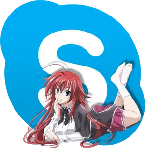 Anime Character Red Hair School Uniform PNG image