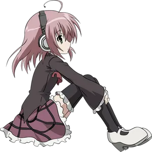 Anime Character Wearing Headphones