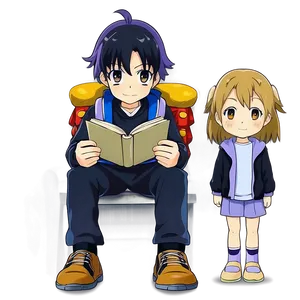 Anime Character With Book Png 43 PNG image