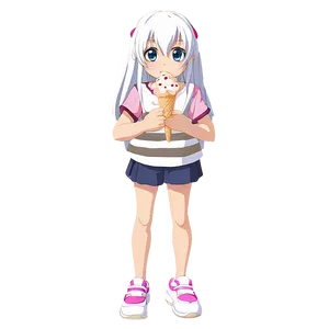 Anime Character With Ice Cream PNG 06252024 PNG