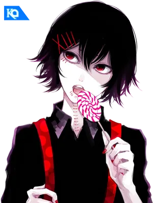 Anime Character With Lollipop PNG image