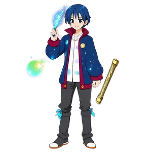 Anime Character With Magical Wand PNG 06252024 PNG
