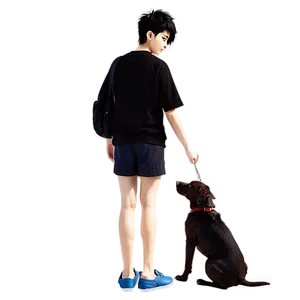 Anime Character With Pet Dog PNG 06252024 PNG