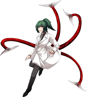 Anime Character With Red Tentacles